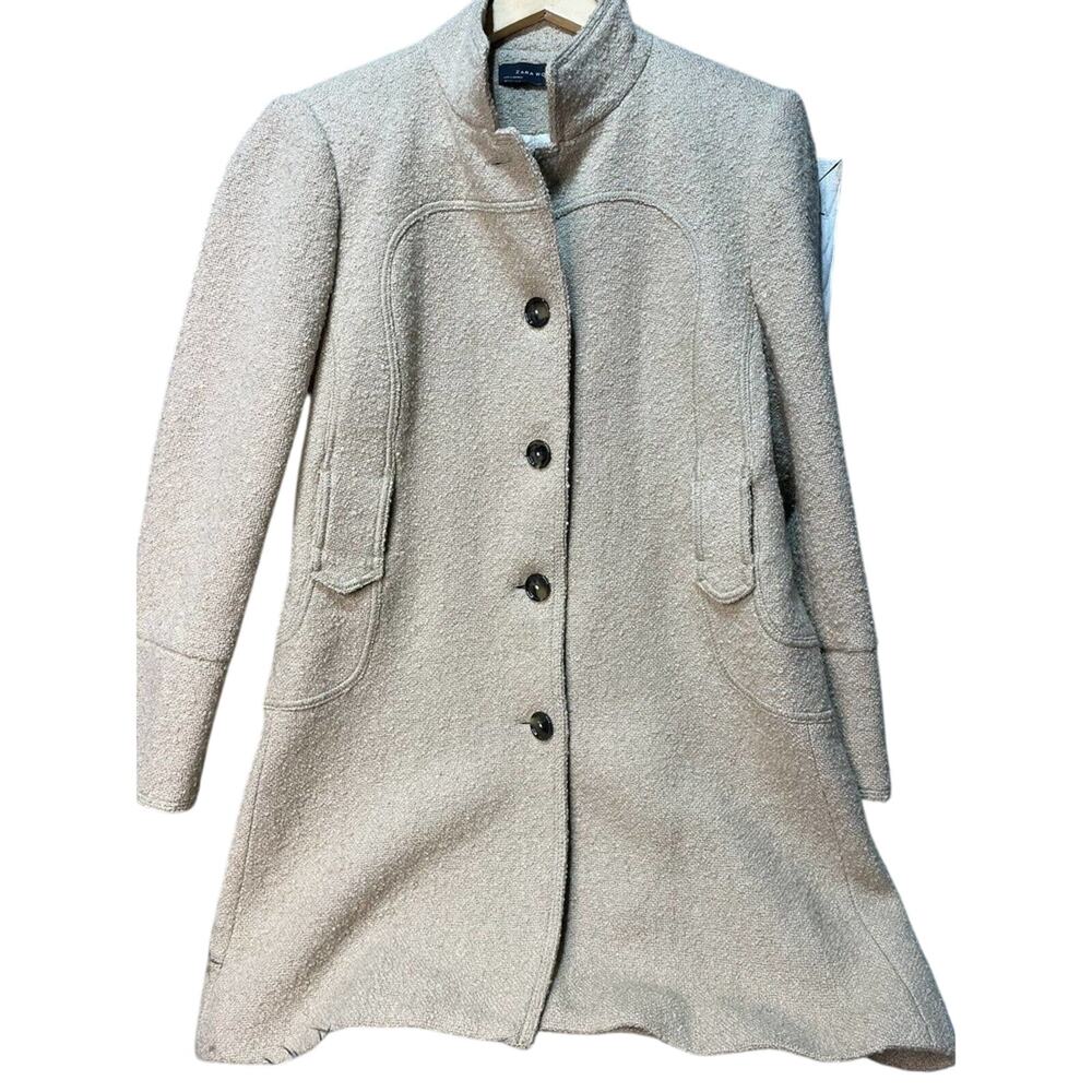 Zara Woman Wool Tan‎ Coat / Jacket Size L